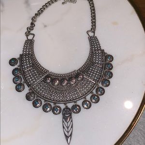 Silver metallic necklace.